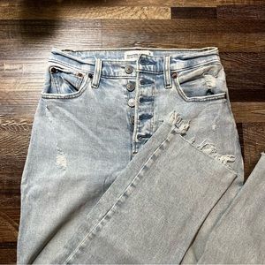 Abercrombie curve love ultra high rise straight ankle jeans